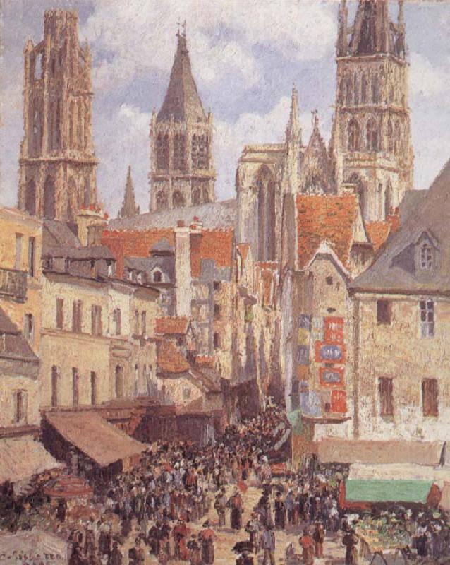 Camille Pissarro Rue de L-Epicerie,Rouen Spain oil painting art